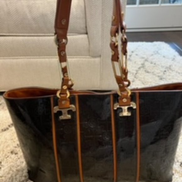 Tory Burch Brown Patent Leather tote - Picture 1 of 6